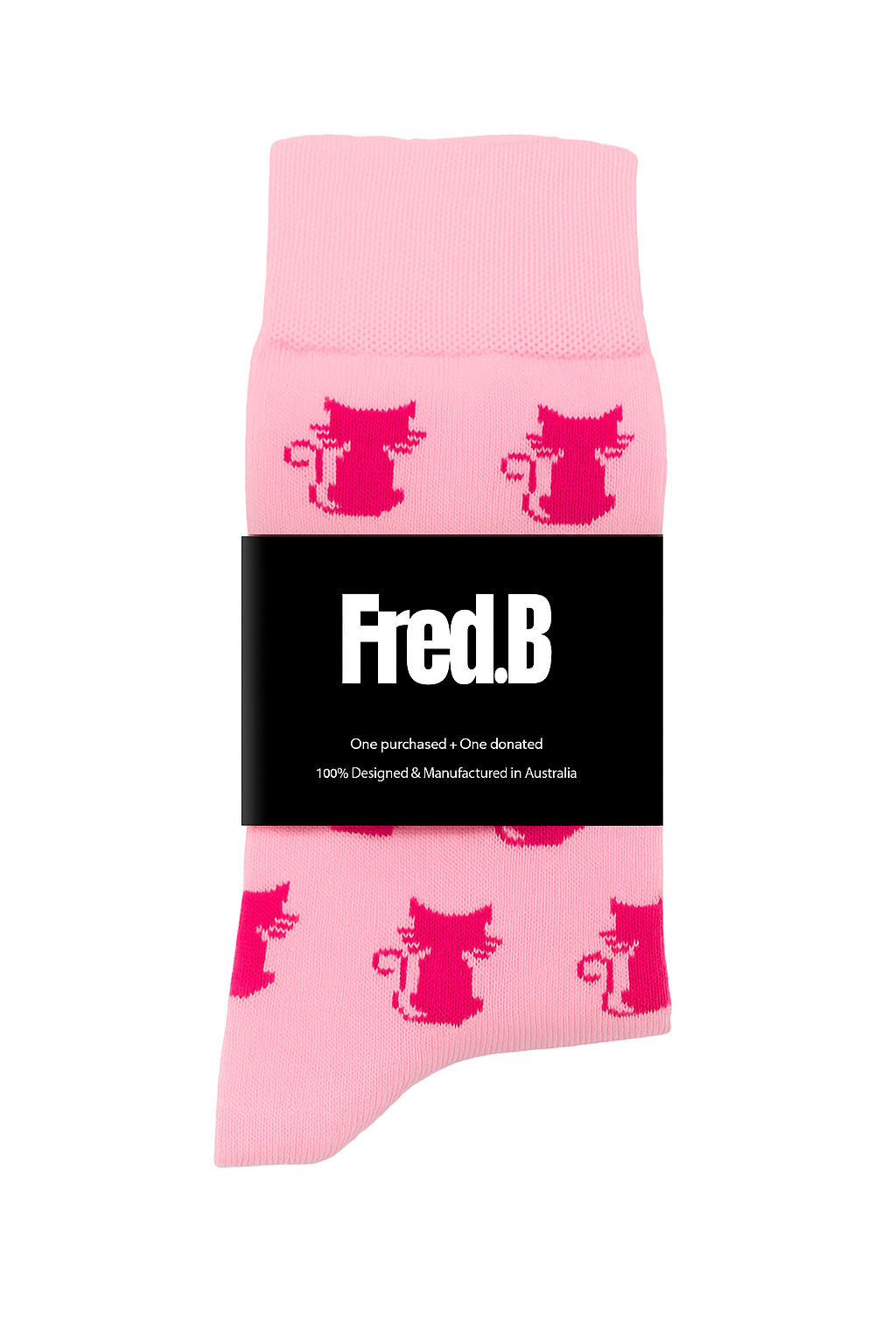 Pink Silhouette Cat socks