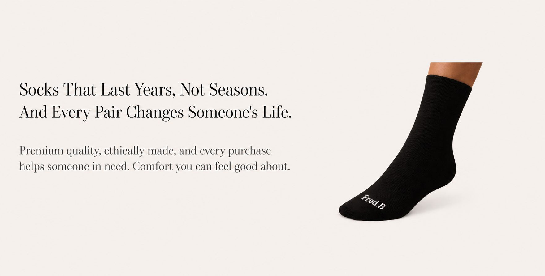 Fred.B socks website hero picture